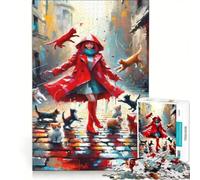 Puzzle da 1000 pezzi per ragazzi: impermeabile rosso e stivali rossi vivaci giochi per tutta la famiglia taglio di precisione compleanno e Natale 50x75cm