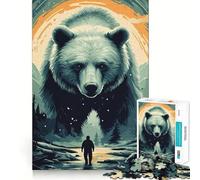 Puzzle da 1000 pezzi per ragazzi,incontro con l'orso,bordi precisi,arte,risoluzione di problemi,gioco divertente e accogliente,decorazione natalizia (38x26cm)