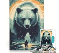 Puzzle da 1000 pezzi per ragazzi, Incontro con l'orso, Gioco per famiglie, Attività divertenti da fare a casa, Rafforza l'amore tra le coppie 38x26cm