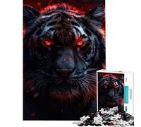 Puzzle da 1000 pezzi per ragazzi Inferno Eyes of The Tiger gioco intellettuale rilassante attività per famiglie regalo di Babbo Natale segreto (dimensioni 38x26cm)