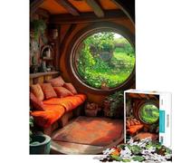 Puzzle da 1000 pezzi per ragazzi interno della tana degli Hobbit puzzle per adulti gioco rilassante decorazione murale sfida educativa (dimensioni 38x26cm)