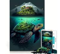 Puzzle da 1000 pezzi per ragazzi, Isola delle Tartarughe, decorazione per incastri precisi, gioco per esercizi mentali, gioco per il tempo libero, regalo di Natale divertente (50x75cm)