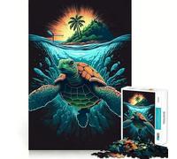 Puzzle da 1000 pezzi per ragazzi, Isola delle Tartarughe, Taglio netto, Arte, Gioco cognitivo, Regalo, Gioco rilassante, Decorazione natalizia, Regalo (38x52cm)