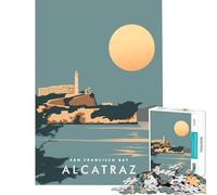 Puzzle da 1000 pezzi per ragazzi isola di Alcatraz California sfida per l'intelligenza giocattolo avvincente giochi divertenti migliora la memoria opere d'arte regali (dimensioni 75x50cm)