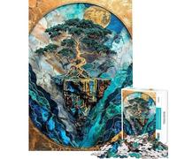 Puzzle da 1000 pezzi per ragazzi Isola galleggiante Paradiso Arte Kintsugi Puzzle per ragazzi Corsa di velocità manuale Difficile e sfida Gioco impegnativo 50x75cm