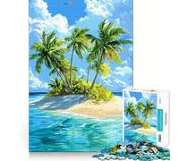 Puzzle da 1000 pezzi per ragazzi, isola tropicale paradisiaca, decorazione per incastri precisi, gioco per esercizi mentali, gioco per il tempo libero, regalo di Natale divertente (38x26cm)