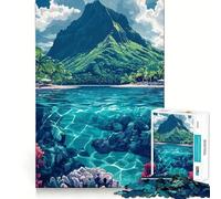 Puzzle da 1000 pezzi per ragazzi, isola tropicale paradisiaca, taglio netto, gioco cognitivo divertente, gioco per il tempo libero, decorazione natalizia per la casa (50x75cm)