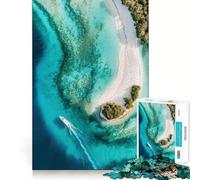 Puzzle da 1000 pezzi per ragazzi, isola tropicale, vista aerea, gioco di precisione, concentrazione, divertimento, tempo libero, decorazione natalizia da parete (50x75cm)