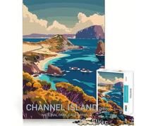 Puzzle da 1000 pezzi per ragazzi,Isole del Canale,gioco di incastro divertente e stimolante per la mente,gioco accogliente,regalo di compleanno (38x52cm)
