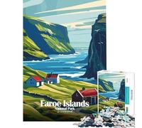 Puzzle da 1000 pezzi per ragazzi Isole Faroe Parco Nazionale Danimarca poster gioco interattivo giocattolo educativo regalo di Babbo Natale segreto vacanza a casa passatempo (dimensioni 38x26cm)