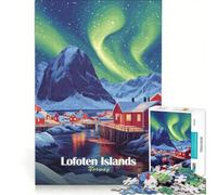 Puzzle da 1000 pezzi per ragazzi Isole Lofoten Aurora Boreale Gioco educativo Divertimento a casa Rafforza l'amore tra le coppie 50x75cm