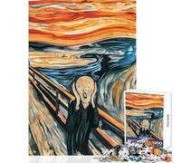 Puzzle da 1000 pezzi per ragazzi ispirato a "L'Urlo" di Edvard Munch gioco rompicapo difficile decorazione da parete stimolante per la mente (38x52cm)