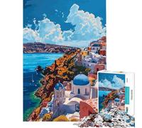 Puzzle da 1000 pezzi per ragazzi ispirato all'arte greca di Santorini stile retrò gioco interattivo ed educativo ideale come regalo per uomini e donne perfetto per la decorazione della casa (38x26cm)