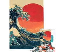 Puzzle da 1000 pezzi per ragazzi ispirato all'opera "La Grande Onda" di Kanagawa Puzzle rompicapo impegnativo sfida difficile da completare (dimensioni 50x75cm)