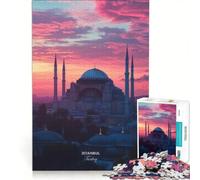 Puzzle da 1000 pezzi per ragazzi, Istanbul, Turchia, tramonto, moschea, giocattolo antistress, divertimento a casa, ottimo regalo per gli appassionati di videogiochi 50x75cm