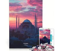 Puzzle da 1000 pezzi per ragazzi, Istanbul, Turchia, Tramonto, Moschea, Gioco educativo, Regalo di compleanno, Offerta regalo per tutta la famiglia 38x52cm