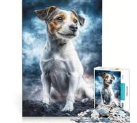 Puzzle da 1000 pezzi per ragazzi, Jack Russell Terrier nella tempesta, gioco educativo, regalo di compleanno, ideale come regalo per tutta la famiglia 50x75cm