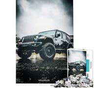 Puzzle da 1000 pezzi per ragazzi Jeep Wrangler in una giornata di pioggia Gioco difficile e stimolante per tutta la famiglia decorazione per la casa adatto a ragazzi dai 14 anni in su 38x52cm