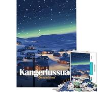 Puzzle da 1000 pezzi per ragazzi Kangerlussuaq Scena notturna della Groenlandia sfida per l'intelligenza giocattolo avvincente giochi divertenti migliora la memoria opera d'arte regalo (38x52cm)