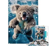 Puzzle da 1000 pezzi per ragazzi koala che nuota sott'acqua ideale per compleanni Natale e divertimento in famiglia Gioco per famiglie dai 14 anni in su 38x26cm