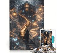 Puzzle da 1000 pezzi per ragazzi: La Biblioteca Luminosa del Cielo Gioco per famiglie Attività divertenti da fare a casa Rafforza l'amore tra le coppie 38x26cm