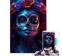 Puzzle da 1000 pezzi per ragazzi La Catrina Neon Girl Aiuta ad allenare la mente Gioco difficile e rilassante Adatto a partire dai 14 anni (38x26cm)