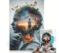 Puzzle da 1000 pezzi per ragazzi "La Dama e i Fiori" giocattolo fai da te decorazione artistica per la casa ideale come regalo per tutta la famiglia 50x75cm