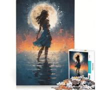Puzzle da 1000 pezzi per ragazzi "La dama sulla luna" gioco divertente allena la mente e la mano sfida unica 50x75cm