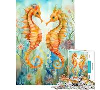 Puzzle da 1000 pezzi per ragazzi "La danza dei cavallucci marini" divertente attività da fare a casa gioco di assemblaggio e relax per ragazzi dai 14 anni in su (38x26cm)