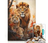 Puzzle da 1000 pezzi per ragazzi "La leonessa e la tigre" giochi per famiglie antistress regalo per amici e parenti 38x52cm