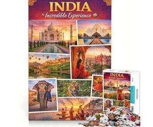 Puzzle da 1000 pezzi per ragazzi, La magia dell'India, giochi educativi, attività divertenti da fare a casa, collezione d'artista, belle arti 38x52cm