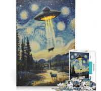 Puzzle da 1000 pezzi per ragazzi "La Notte del Rapimento UFO" di Van Gogh, gioco rilassante, analisi e logica, per migliorare l'amore tra le coppie 50x75cm