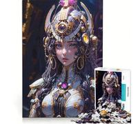 Puzzle da 1000 pezzi per ragazzi "La regina guerriera dei gioielli" gioco educativo regalo di compleanno collezione d'artista opera d'arte 38x52cm