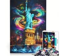 Puzzle da 1000 pezzi per ragazzi: La Statua della Libertà giochi per famiglie migliora la memoria con poster e foglio di curiosità abbinati 38x26cm