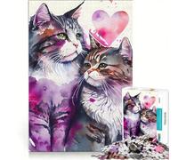 Puzzle da 1000 pezzi per ragazzi: La storia d'amore di una coppia di gatti, un gioco pratico, divertente e spiritoso, ideale come regalo per amici e familiari 50x75cm