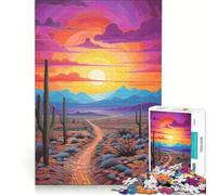 Puzzle da 1000 pezzi per ragazzi "La strada nel deserto" gioco educativo allena la mente e la mano collezione d'artista belle arti 38x26cm