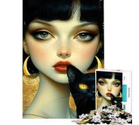 Puzzle da 1000 pezzi per ragazzi La strega e il gatto nero aiutano a stimolare la mente Regalo di compleanno giocattolo decorativo da parete Adatto a ragazzi dai 14 anni in su (38x52cm)