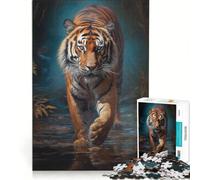 Puzzle da 1000 pezzi per ragazzi: La tigre nella giungla gioco impossibile interazione genitore-figlio gioco stimolante regalo 38x52cm