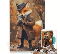 Puzzle da 1000 pezzi per ragazzi "La volpe detective", gioco educativo, divertente antistress, regalo di Natale o compleanno 50x75cm