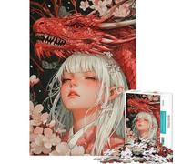 Puzzle da 1000 pezzi per ragazzi "L'abbraccio del drago" Giocattolo avvincente per coltivare la pazienza divertente antistress regalo per donne e uomini (dimensioni 75x50cm)