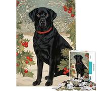 Puzzle da 1000 pezzi per ragazzi Labrador nero in inverno ideale per compleanni e Natale Un'opera d'arte per tutta la famiglia adatto a partire dai 14 anni (38x52cm)