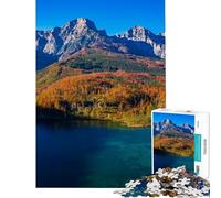 Puzzle da 1000 pezzi per ragazzi Lago Almsee in autunno Alta Austria Gioco di logica e analisi impegnativo adatto a ragazzi dai 14 anni in su (50x75cm)