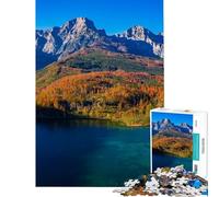 Puzzle da 1000 pezzi per ragazzi Lago di Almsee in autunno Alta Austria Attività divertenti da fare in casa Decorazione perfetta Gioco rompicapo Adatto a persone dai 14 anni in su (38x52cm)