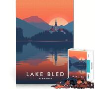 Puzzle da 1000 pezzi per ragazzi,Lago di Bled,Slovenia,con bordi precisi,attività stimolante per la mente,gioco rilassante,regalo di compleanno (38x52cm)