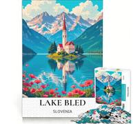 Puzzle da 1000 pezzi per ragazzi, Lago di Bled, Slovenia, Isola, Giochi rilassanti, Divertimento a casa, Ottimo regalo per gli appassionati di videogiochi 38x26cm
