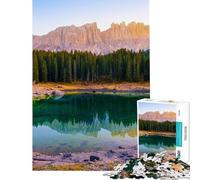 Puzzle da 1000 pezzi per ragazzi Lago di Carezza Italia Lateramar puzzle per adulti gioco per famiglie decorazione per la casa compleanno e regali unici (dimensioni 38x52cm)