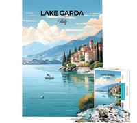 Puzzle da 1000 pezzi per ragazzi Lago di Garda Italia Sfida per l'intelligenza giocattolo avvincente giochi divertenti migliora la memoria opera d'arte regalo (dimensioni 75x50cm)
