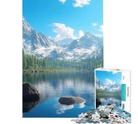 Puzzle da 1000 pezzi per ragazzi lago riflesso tra le montagne sfida impegnativa da completare divertimento per tutta la famiglia giocattolo antistress per ragazzi dai 14 anni in su (50x75cm)