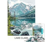 Puzzle da 1000 pezzi per ragazzi Lake Clark Mountain View puzzle per adulti giocattolo fai da te gara di velocità manuale offerta regalo per tutta la famiglia (dimensioni 38x26cm)