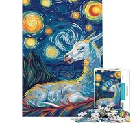Puzzle da 1000 pezzi per ragazzi lama in una notte stellata puzzle per adulti antistress assemblaggio di modelli sfida educativa (dimensioni 38x52cm)
